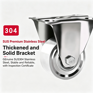 Stainless Steel Polypropylene Swivel Caster Wheel 125mm Firm Tread Ball Bearing Sealed Polished Industrial Grade Custom Base - Product Image 3