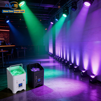 Projecteurs LED sans fil sur batterie 6x18W RGBWAUV 6-en-1, avec contrôle DMX512 et sonore, pour éclairage de scène de mariage et événements