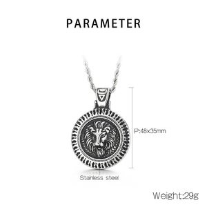 Collar de Moda con Colgante de León, <span class=keywords><strong>Rey</strong></span> de las Bestias, Estilo Punk Vintage Hip Hop, de Acero Inoxidable, para Hombre y Mujer, Venta al Por Mayor - Product Image 3