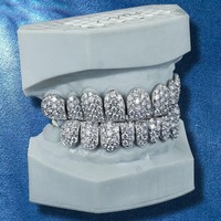 Gallerley Design personnalisé, Vente flash, Bijoux HipHop haut de gamme, Grillz en argent pur S925 avec sertissage à griffes poli et moissanite VVS