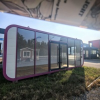 Maisonnette préfabriquée complète et populaire en forme de cabane Apple, en acier léger, portable, 20 pieds, 40 pieds, bureau modulaire, conteneur étanche