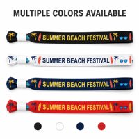Bracelet en polyester tissé personnalisé en gros avec logo imprimé par sublimation pour événements, festivals et fêtes