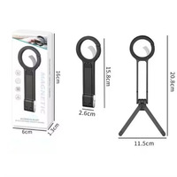 Support de téléphone portable magnétique portable, mini trépied de bureau avec poignée et mousqueton pour iPhone, idéal pour les voyages, les vlogs et le streaming en direct