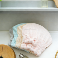 Bandeau LUMI pour femme en polaire corail colorée, réutilisable, antidérapant, tissé, séchage rapide, pour yoga, spa et séchage des cheveux
