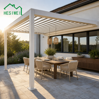 Pergola en aluminium à lames rétractables, résistante à la rouille, pavillon extérieur en aluminium avec stores et toit motorisés
