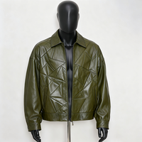 Veste bomber pour homme personnalisée OEM avec logo en relief, style motard, saison printemps, veste en PU brodée pour homme