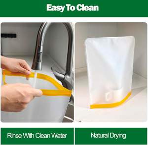 Huamaohengchun - Juego de 4 Bolsas Reutilizables para Congelador de 2 Galones, Libres de BPA, a Prueba de Fugas, Estilo Clásico, para Almacenamiento de Alimentos, 13"x16" para el Hogar - Product Image 4