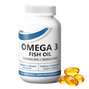 ขายส่ง OEM โอเมก้า 3 ซอฟต์เจล น้ำมันปลา 1200 มก. EPA DHA อาหารเสริมสุขภาพ ขายดีข้ามประเทศ - Product Image 1