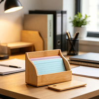Accesorios de Escritorio para Dispensador de Notas Adhesivas, Suministros Escolares para Porta Cuadernos y Organizadores, Madera de Bambú