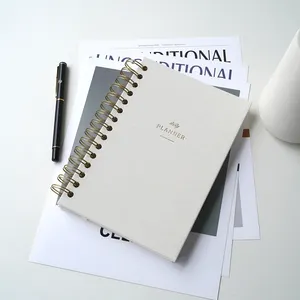 Özelleştirilebilir ucuz çilek kaz A5 Spiral kumaş keten kolayca planlayıcısı notebooklar baskı Spiral ciltleme dergisi