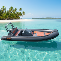 Bateau pneumatique RIB Sport 17 pieds 520 en forme de V profond en PVC/Hypalon/Orca avec pont de bain de soleil de luxe