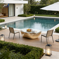 Table d'appoint moderne en bois paramétrique, personnalisable, durable, avec plateau en verre de luxe, pour salon et usage hôtelier