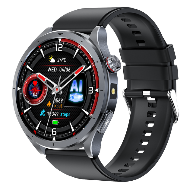 2025 New ET472 ECG Smart Watch with Call Function Flashlight AI Voice Assistant Body Temperature Health Monitoring Smartwatch