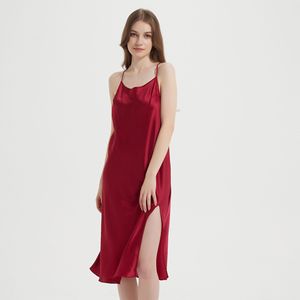 Nuovo Arrivo: Elegante Camicia da <span class=keywords><strong>Notte</strong></span> Lunga con Spalline Sottili in 100% Seta per Donna - Product Image 5