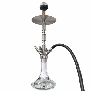 Cachimba Premium de Acero Inoxidable con Base de Vidrio Grande y una Sola Manguera, Ideal para Bares, KTV, con Caja de Regalo OEM, Juego Completo al por Mayor - Product Image 3