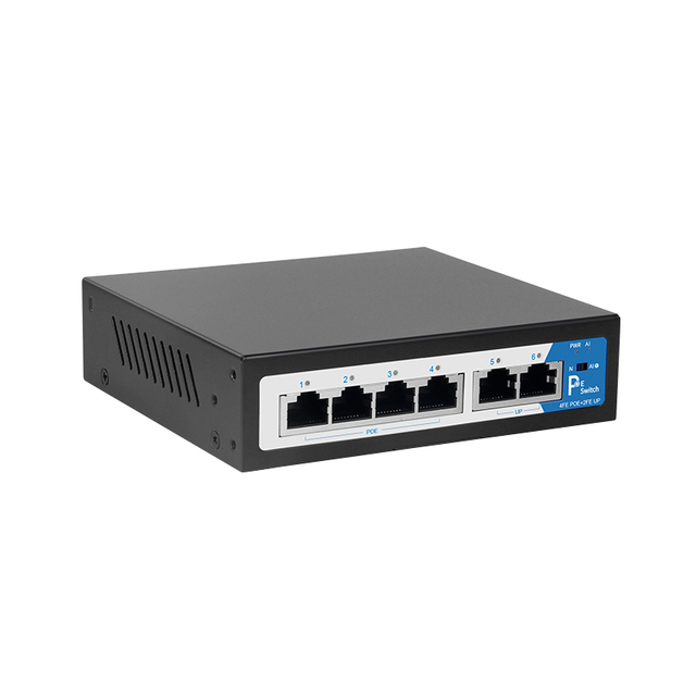 Guangte Hundred Gigabit 4+2 AI Smart POE Switch High Performance High Temperature 52W Power Supply Desktop Ethernet Switch