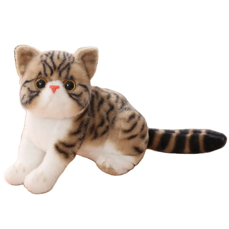 Fabrik direkt kunden spezifisches Design ausgestopfte lebensechte Katze Spielzeug Plüsch tier maßge schneiderte echt aussehende Puppe Katze