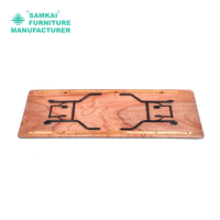 Table pliable rectangulaire de restauration en plein air SK-ZDZ-A003 48 pouces panneau laminé conception portable meubles de cuisine en métal moderne