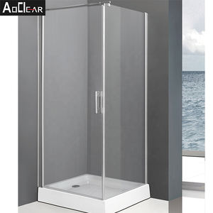 Mampara de Ducha Minimalista Cuadrada con Puerta Pivotante, Bisagras de ABS para Baño, en Oferta - Product Image 1