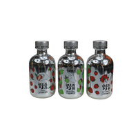 Botol kaca minuman keras desain unik, Mini 100ml 125ml 150ml 200ml Gin Rum dengan tutup