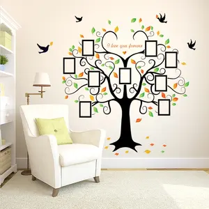 Sk2010ab adesivo de parede decoração da família, removível, moldura de fotos, árvore