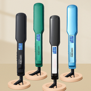 المهنية حديد مسطح جهاز فرد شعر من التيتانيوم مع قابل للتعديل درجة الحرارة عالية الحرارة 450 درجة الأسود والأخضر - Product Image 2