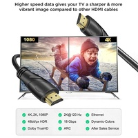 Câble coaxial torsadé en PVC noir Cabo 18 Gbit/s 4K 60 Hz avec connecteurs plaqués or et blindage tressé 1M-30M pour projecteur
