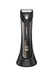 Virilha Hair Trimmer Ball Shaver USB Recharge Dock Body Grooming Kit Impermeável substituível cerâmica lâmina de higiene masculina