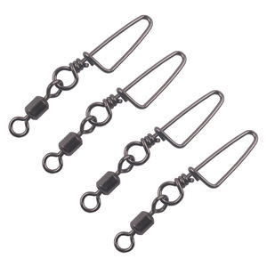 Émerillon en forme de huit, émerillon de style américain + connecteur en cuivre et acier inoxydable à broche courbée, accessoires de pêche, émerillon à mousqueton - Product Image 3