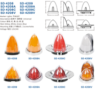 Feux LED pour camion à lentille en verre, clair, rouge, ambre, haute luminosité, type pastèque, pour semi-remorque, 12V 24V
