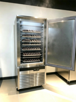 Congélateur à choc commercial 15 plateaux à température unique, refroidissement par ventilateur, dégivrage automatique, congélateur vertical pour congélation rapide de la viande