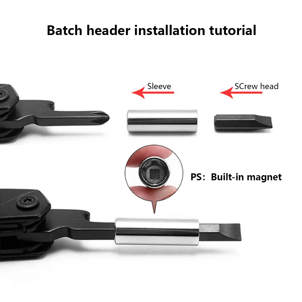 Edc — multi-outils pliable en acier inoxydable 11 en 1, multi-fonction edc avec couteau de poche, pince pour la randonnée et l'extérieur