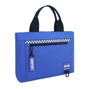 กระเป๋าโท้ทไนลอนสีน้ำเงิน 600D พร้อมซิปแบบตารางหมากรุกและป้าย Comfort Tag - Product Image 2