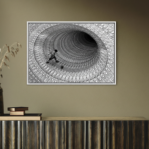 Abstract Optical Illusion Printed <b>Canvas</b> - Elegant Wall Decor,WHITE <b>FRAMED</b> <b>CANVAS</b> - Product Image 3