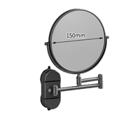 Suction Cup Wall Mounted Makeup Mirror with 360° Swivel Extendable Arm Double Sided 10X Magnifying for Bathroom Hotel