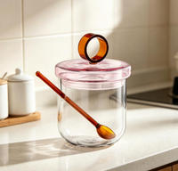 Vente en gros de pots à miel, pots à confiture et pots à condiments en verre borosilicate haut de gamme, faits à la main et personnalisés