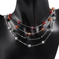 Nouvelle tendance chaîne faite à la main en acier inoxydable avec différentes couleurs de cristaux pour collier Bracelet accessoires de fabrication de bijoux