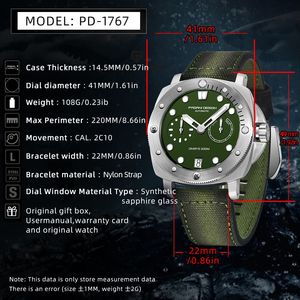 นาฬิกาควอตซ์ <span class=keywords><strong>PAGANI</strong></span> <span class=keywords><strong>DESIGN</strong></span> 1767 รุ่นใหม่ปี 2023 คุณภาพสำหรับผู้ชาย กันน้ำ 100 เมตร กระจกแซฟไฟร์ ตัวเรือนสแตนเลสสตีล Montre <span class=keywords><strong>Pagani</strong></span> - Product Image 3