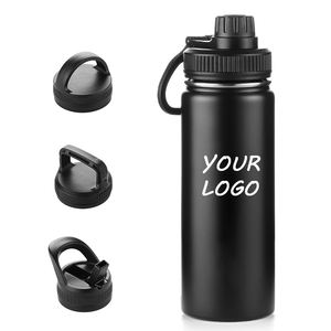 Gobelet isotherme en acier inoxydable de 32 oz sans BPA avec logo personnalisé, double paroi, pour bouteille d'eau avec couvercle à paille - Product Image 1