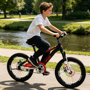 Vélo tout-terrain pour enfants avec selle confortable réglable, couleurs tendance, freins à <span class=keywords><strong>disque</strong></span> avant et arrière, idéal pour la conduite en extérieur - Product Image 5