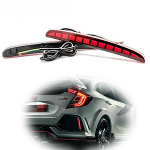 2 Piezas de Luces LED Reflectoras para Parachoques Trasero para <span class=keywords><strong>Honda</strong></span> <span class=keywords><strong>Civic</strong></span> Type R 2016 2017 2018 2019, Luces de Funcionamiento + Freno + Señal de Giro, 3 Funciones - Product Image 6
