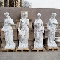 Décoration extérieure Sculpture de déesse grecque en marbre blanc sculptée à la main Taille personnalisée Sculpture de jardin Taille réelle Statues modernes en marbre