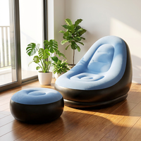 Canapé gonflable ultraléger avec repose-pieds, canapé de loisirs pliable à haute capacité de charge