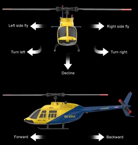 Nouvel hélicoptère RC stabilisé par gyroscope Sjy-a60 Bell <span class=keywords><strong>206</strong></span>, échelle 1/42, quatre canaux, monorotor, sans ailerons, modèle d'avion RC - Product Image 6