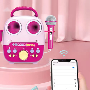 Machine à chanter pour filles 2024, nouvelle machine à chanter avec microphone, jouet rose, machine à karaoké avec lumière musicale - Product Image 4
