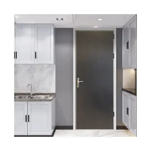 China Top Manufacturer Puerta De Madera Designs Sliding Type Cladding Aluminum Clad Wood Doors For Bathroom