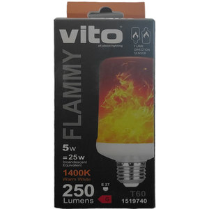 Bombilla LED E27 de 5W con Efecto de Llama, Luz Blanca Cálida de 1400K, Iluminación Decorativa - Product Image 2