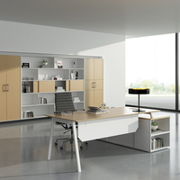 Bureau d'ordinateur exécutif LIWEI, design moderne en bois, ergonomique, extensible, durable, anti-rayures, multifonctionnel, pour bureau commercial