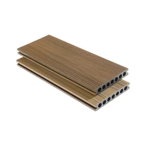 Pavimento esterno a doppio colore struttura in legno impermeabile in plastica composito wpc decking