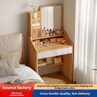 Table de maquillage de style nordique avec miroir, meuble de rangement pour chambre à coucher, en MDF, vente en gros du fabricant